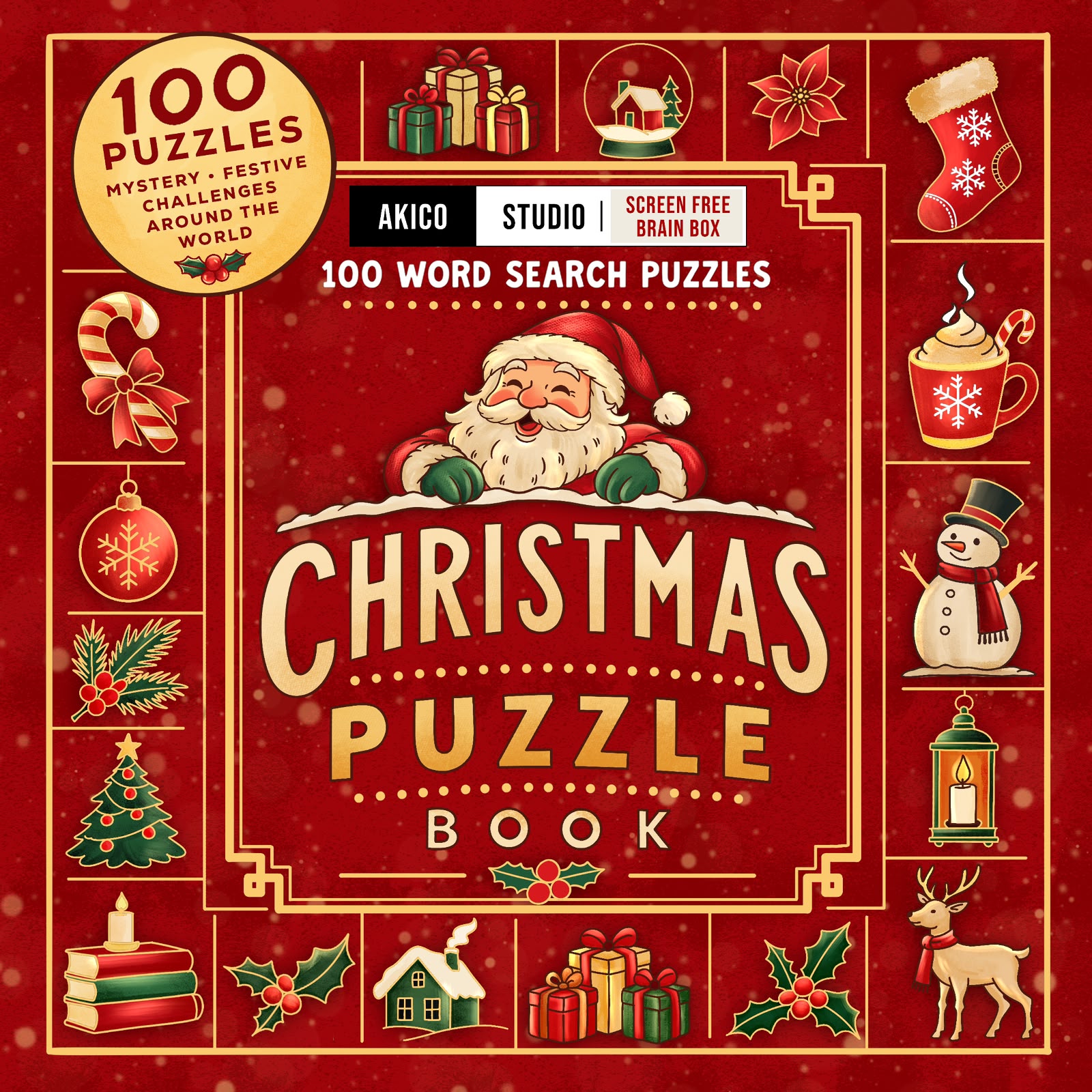 Cover of 100 Word Search Puzzles - Christmas Edition