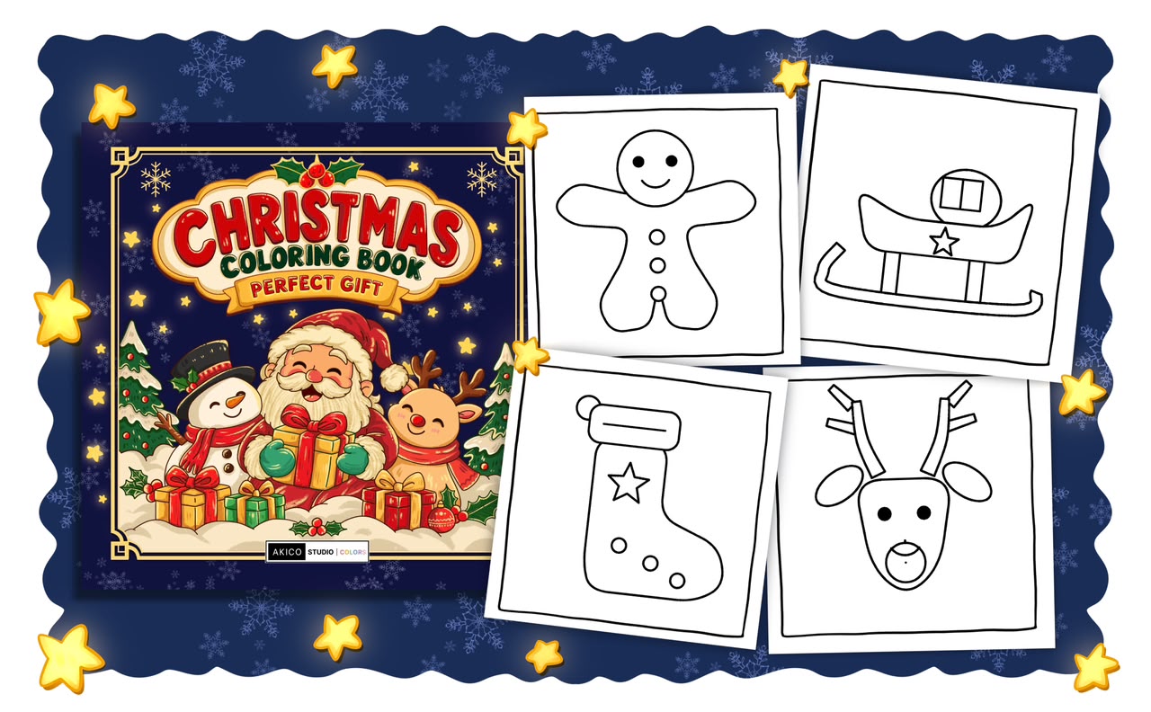 Interior spread 2 from Christmas Children Coloring Book - Gift Edition