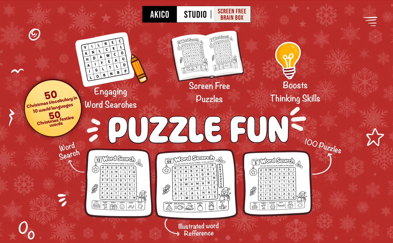 Interior spread 2 from 100 Word Search Puzzles - Christmas Edition